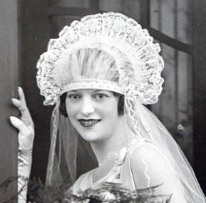 Bride in elaborate headpiece