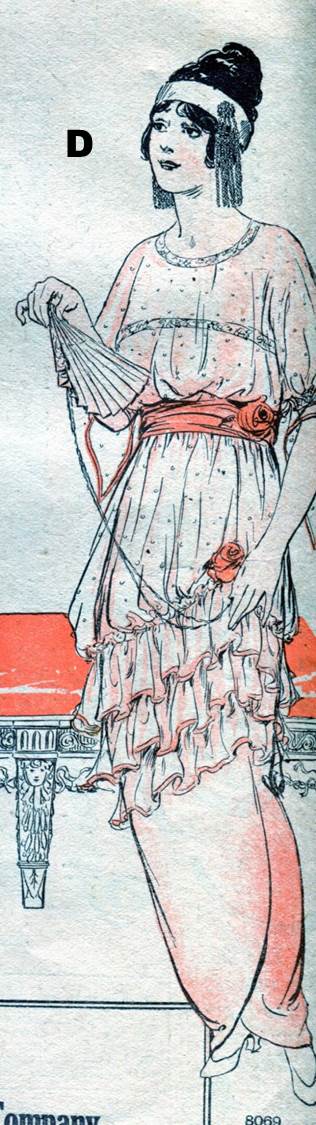 An evening gown with sheer fabric and skirt layers